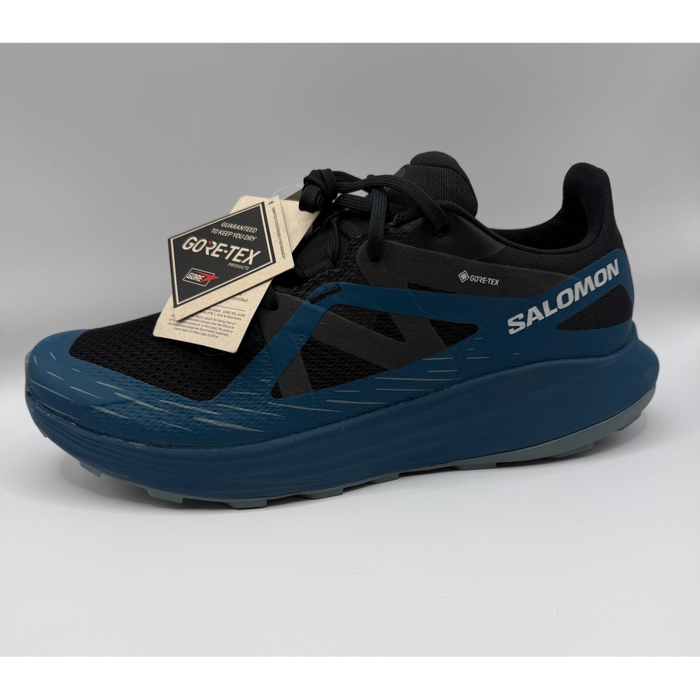 Salomon Ultra Flow Mens 11.5 Waterproof Running Shoes Goretex Blue Black NWT